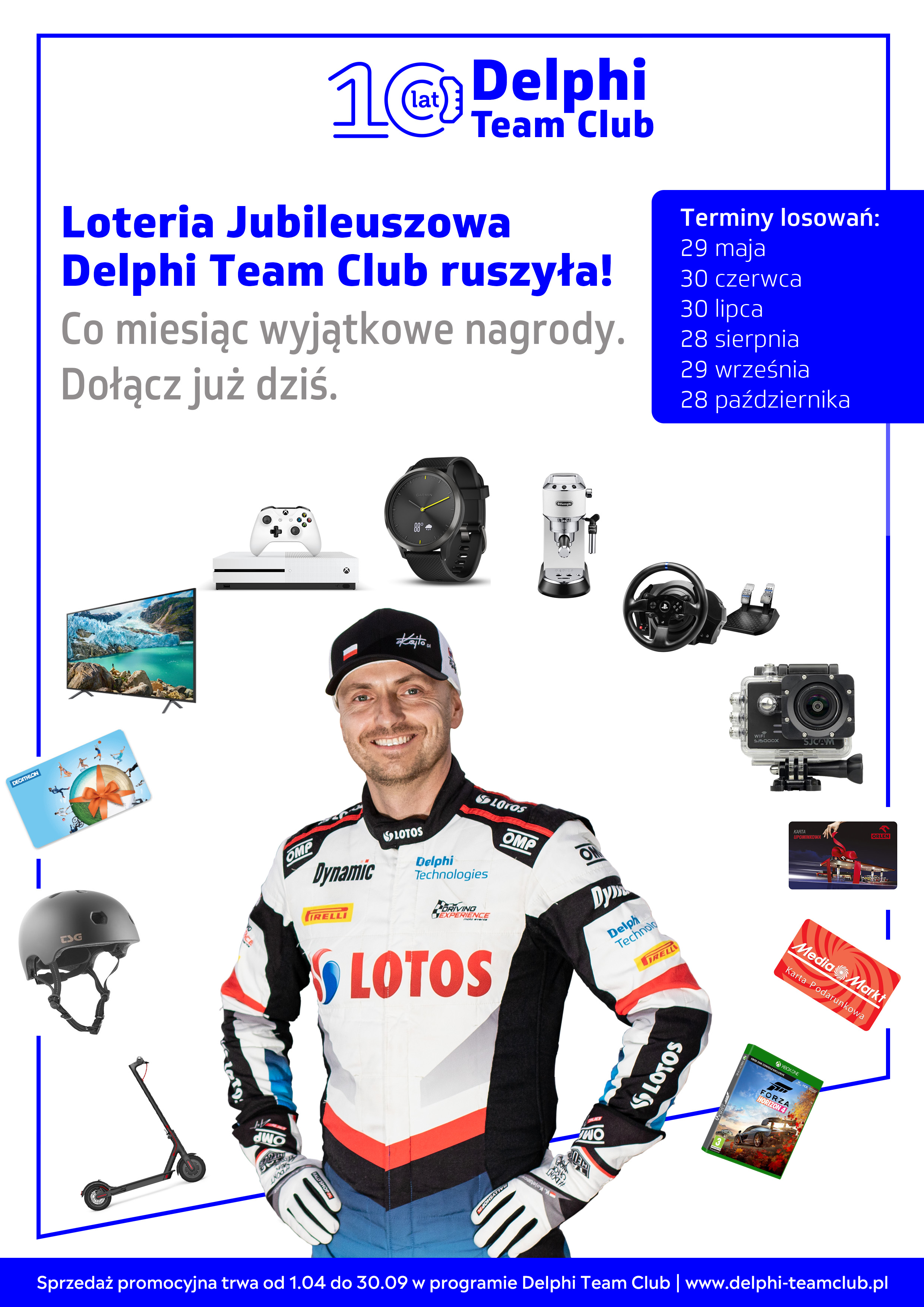 Plakat loteria jubileuszowa Delphi Team Club